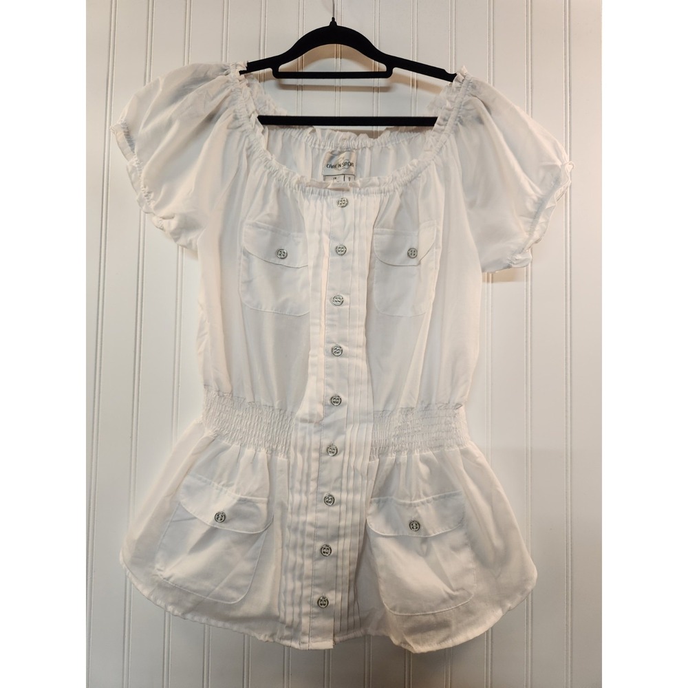 NEW Women's White Sheer Milkmaid Cottagecore Peasant Babydoll Top Size 1XL Fairy